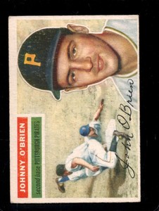 1956 TOPPS #65B JOHNNY O'BRIEN VG PIRATES WHITE BACKS *X66477