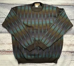 Maglione uomo Norm Thompson grande maglione nonno misto lana blu verde - Foto 1 di 9