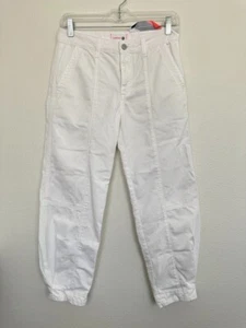 Pantalone Sundry Cargo Barrel bianco spina di pesce cotone tasche donna taglia 26 NUOVO - Foto 1 di 8