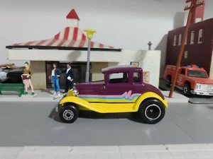 Matchbox #55 1979 Model A Ford Purple And Yellow Hot Rod - Picture 1 of 6