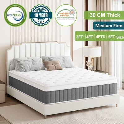 BEDNEW Hybrid Memory Foam Mattress Double mattress Single 4FT 5FT King Size In a Box