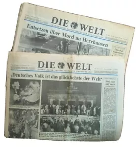 2x Zeitung Die Welt 1989 Nr 280 Herrhausen, Nr 264 Wiedervereinigung - Bild 1 von 1