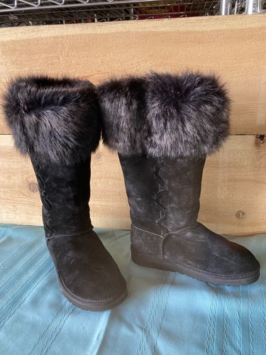 Stivali invernali UGG donna 1008044 ROSANA pelliccia nera taglia 7