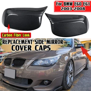 Tapas del espejo retrovisor lateral de fibra de carbono estilo BMW E60 E61 2003-2008 M 2 - Imagen 1 de 8