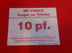 EXTRA RARRE - BOSNIA LOCAL NOTE- 10 PENNIG 1993- PP. VRBAS - STAMP ! - Picture 1 of 2