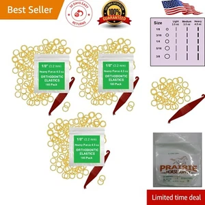 300 Pack Natural Heavy Force Orthodontic Elastic Bands with Tool - Versatile Use - Picture 1 of 6