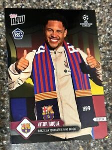 2023 Vitor Roque TOPPS NOW UCL Brazilian youngster joins Barca Rookie Card #87 