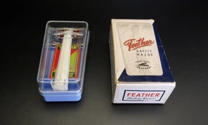 FEATHER VTG SUPER FINE No.110 3-PIECE Razor Made In Japan UNUSED CONDITION.RARE! - Picture 1 of 24