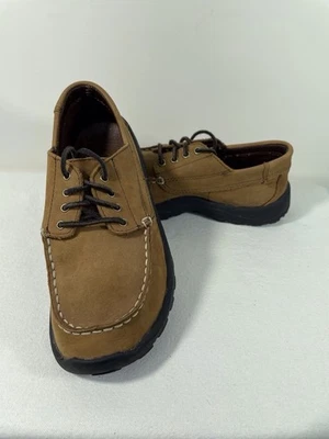 Boy’s L.L.Bean Brown Leather Casual Moc Toe Lace up Oxfords Size 1 - Image 1 of 4