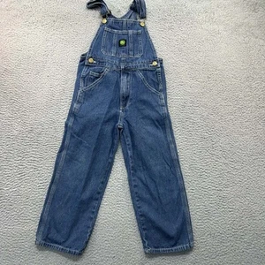Boys Overalls Denim Johh Deere Blue Boys Size 7 17 inseam Blue Super Clean - Picture 1 of 12