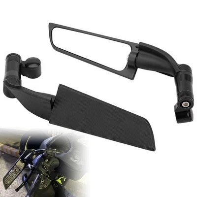 2X Espejos retrovisores laterales giratorios Stealth Wing para motocicleta Harley Softail Foto 1 de 4