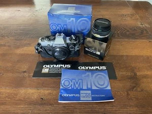 Olympus OM10 35mm SLR Camera w/ Olympus 50mm f1.8 Prime Lens Boxed / Working - Picture 1 of 17