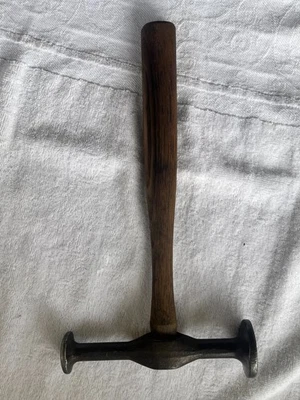 MARTILLO REPARACIÓN CARROCERÍA AUTO VINTAGE CON MANGO DE MADERA APRETADO ORIGINAL 10,5" Foto 1 de 4