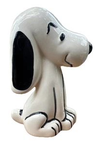L Vintage Snoopy große 7 1/2" handbemalte Keramik Figur 1968 weiß und schwarz - Bild 1 von 6