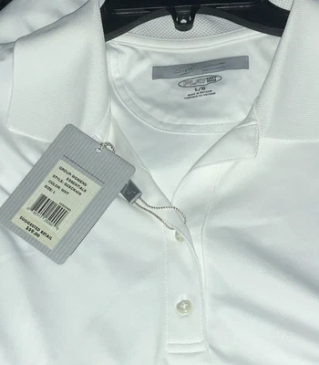 New Greg Norman Women's PLAYdry Stretch Active Polo Golf Shirt L White $59NWT - Image 1 of 4