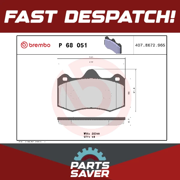 Juego Pastillas Freno Se Adapta a MORGAN AEROMAX 4.4 Delantero 08 a 09 N62B44A Calidad Brembo Nuevo Foto 1 de 4