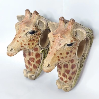 Cabeza de jirafa cortinas barra poste soportes safari africano decoración animal Foto 1 de 4