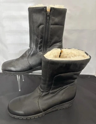 Blondo 冬季靴女式 6 B 码黑色侧拉链羊毛衬里加拿大 — 第 1/4 张图片