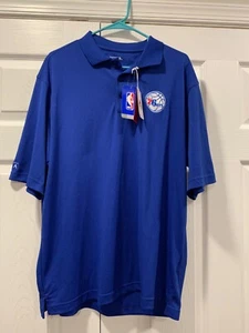 Philadelphia 76ers Golf Shirt XL Polo Antigua Blue NBA Basketball NWT - Picture 1 of 5