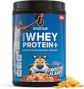 Six Star 100% Whey Protein Plus Powder, Frosted Flakes 1.81 LB 631656717365VL - Picture 1 of 2