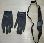 Girls Black Gloves Stretch Belt Halloween Lot Costume Accessories 1 Size Clean