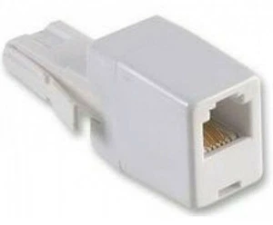 UK BT 431A PLUG TO RJ11 SOCKET TELEPHONE ADAPTER CONNECTOR, 6P4C STRAIGHT WIRED - Picture 1 of 5