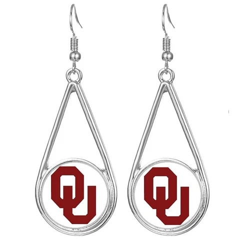 Oklahoma Sooners Womens Silver Drop Dangle Earrings w Gift Pkg D29 Cover