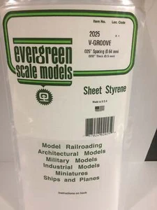 Evergreen Scale Models 6 x 12in Styrene Siding Sheet, V-Groove .020in Thick 2025 - Picture 1 of 1
