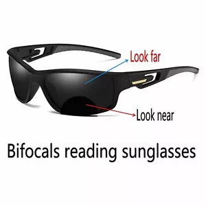 Square Bifocal Reading Glasses Outdoor Multifocal Near Far Men Sport Driving - Picture 1 of 13