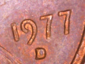 1977 D LINCOLN MEMORIAL PENNY FILLED MINT MARK ERROR XF+  WITH FREE SHIPPING - Picture 1 of 3