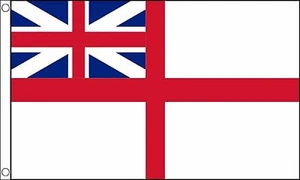 White Squadron Navy Ensign Polyester 5'x3' Flag - Picture 1 of 3