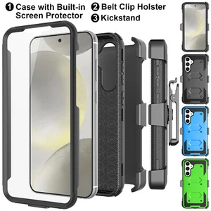 For Samsung Galaxy S24 Ultra S24 Plus Case with Screen Protector Belt Clip Cover - Picture 1 of 35