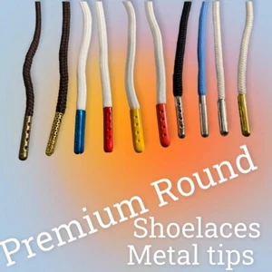 NEW Round 45 & 54 Long Shoelaces With Metal Tips High Quality Plush Finish - Picture 1 of 10