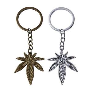 Bronze Silver Ornaments Trinkets Metal Key Chain Key Ring Maple Leaves Keychain