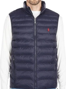 Polo Ralph Lauren uomo L & XL blu navy idrorepellente impacchettabile gilet imbottito prezzo al dettaglio consigliato: $ 198 - Foto 1 di 6