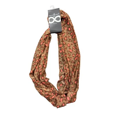 D&Y Figura 8 Bufanda Multi Lazo Mujer Bufanda 30"x70" Poliéster Marrón Estampado Leopardo Foto 1 de 4