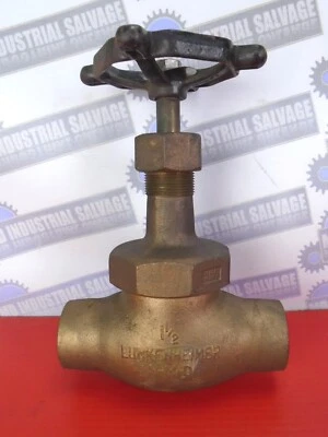 LUNKENHEIMER - 1-1/2" Fig. Válvula de guante de bronce 126, 150 SP, 300 GLP, soldadura de zócalo  Foto 1 de 4