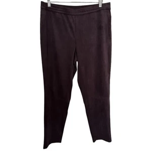 Pantalones para mujer J. Jill Wearever púrpura oscuro berenjena imitación gamuza pierna recta talla M - Imagen 1 de 10