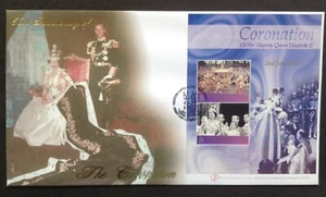Buckingham 2003 Coronation 50th Anniv Antarctic Territory M/S on First Day Cover - Picture 1 of 2