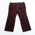Jones NY Corduroy Pants Womens Plus Size 16w - 39x27 Straight Stretch Brown Cord