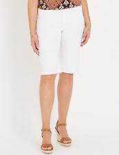 MILLERS - Womens White Shorts - All Season - Bengaline - Knee Length - Mid Waist