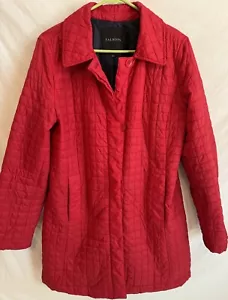 NWT $179.00 Womens Talbots Red Long Sleeve Button Light Puffer Jacket Size Large - Picture 1 of 9