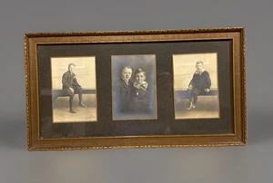 Antique 1922 Young Brothers B&W Studio Photos W/9x18 Original Wood Frame & Glass - Picture 1 of 10