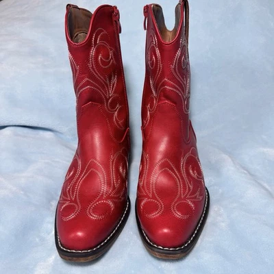 Dream Pairs Vaquero/Vaquera Western Tacón Rojo Botas Bordadas Tobillo Talla 7 Foto 1 de 4