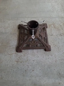 Antiker Weihnachtsbaumständer aus Gusseisen, Art Deco 7-1/4 × 7-1/4" Zoll - Bild 1 von 9