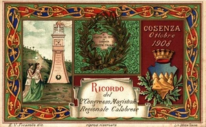 COSENZA - 1908, Ricordo del 2° Congresso Calabrese - Commemorativa - NV - PU721 - Picture 1 of 2