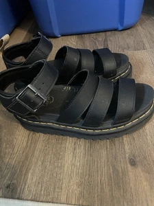 Doc Martens Blaire Damen-Sandalen Größe 7 schwarz Leder Gladiator verstellbar  - Bild 1 von 16