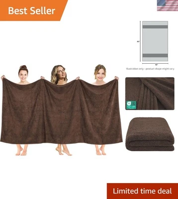 Toalla de baño Jumbo Super Absorbente 600 GSM 40x80 - Elegante sábana de algodón chocolate Foto 1 de 4
