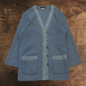 Vintage Salvatore Ferragamo Wool Button Front Cardigan Light Womens Medium Italy - Picture 1 of 5