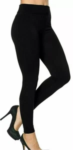 Ladies Thermal Leggings Thick Winter Fleece Lined Warm High Waist Tummy Control - Picture 1 of 8